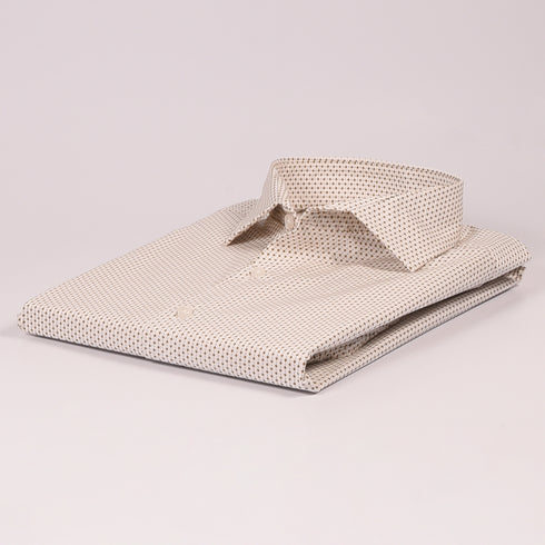 ZR White Brown Printed Shirt